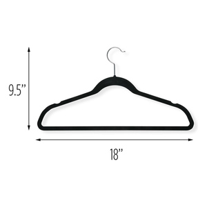 Luxury Black Velvet Pants Coat <b>Hangers</b> Non Slip Multifunction Ultra Slim Saving Space Wardrobe Organizer - Product Image 3