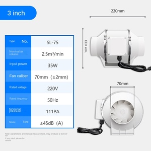 Ventilador de escape de conducto Yao, potente ventilador silencioso para humos de aceite de cocina, inodoro, hogar, 6 montados en la pared, 35W-160W, 220V - Product Image 6