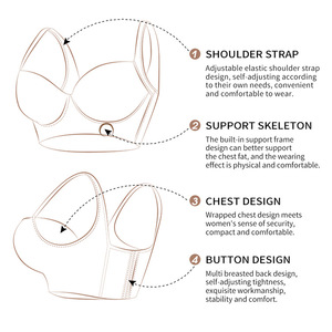 New Hot cộng với kích thước của phụ nữ áo ngực dây miễn phí độn đồ lót cho Big cup người phụ nữ có thể điều chỉnh liền mạch đẩy lên trở lại hỗ trợ áo ngực - Product Image 5