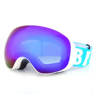 Магнитные лыжные очки BE NICE для взрослых, двухслойные линзы, противотуманные лазерные пользовательские ремешки 5900