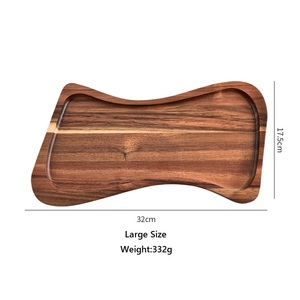 주스 그루브가있는 천연 아카시아 나무 피자 도마 트레이 가정용 서빙 플레이트 트레이 스시 과일 플레이트 트레이 - Product Image 2