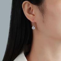 Boucles d'oreilles clous en moissanite, argent sterling 925, rondes 6,5 mm, 1 carat, fermeture à levier, VVS1, couleur D, 3 couleurs