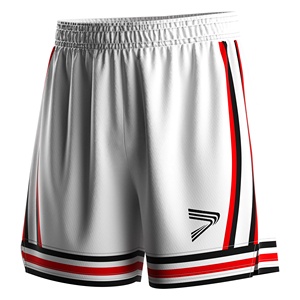 Shorts de sport en maille respirante pour hommes, vêtements d'entraînement légers avec design à fente en V pour le basketball, la salle de sport et la course à pied - Product Image 1