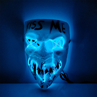 Masque de fête unisexe pour adultes Youki HF Human Purge Project, lumineux, LED, en PP, impression numérique, Halloween, horreur, thriller, truc