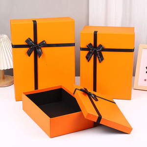 Fabricante al por mayor Cajas de Regalo naranjas para pequeñas empresas papel de impresión personalizado tapa de embalaje de cartón y Cajas de Regalo Base - Product Image 1