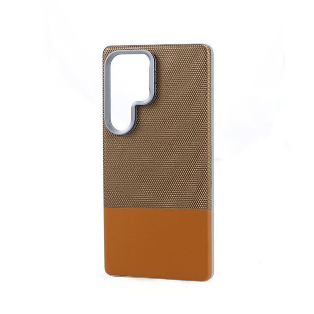 Slim Hybrid Leather & Woven Texture Phone Cover for Samsung Galaxy A55 5G, Shockproof with Metal Camera Frame