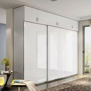 Armoire sur mesure haut de gamme en contreplaqué mélaminé blanc pour chambre parentale - Product Image 5