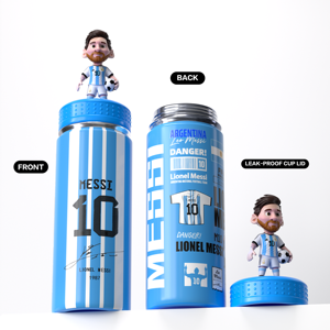 ZREGGUR Vaso Térmico Personalizable al por Mayor <span class=keywords><strong>de</strong></span> Acero Inoxidable <span class=keywords><strong>de</strong></span> 18oz, Botella Deportiva Aislada al Vacío a Prueba <span class=keywords><strong>de</strong></span> Fugas, Regalo para Fanáticos del Fútbol, <span class=keywords><strong>Messi</strong></span> - Product Image 5