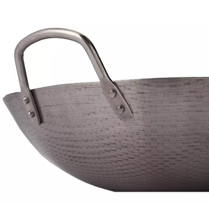 38cm Paslanmaz Çelik Çok Katmanlı Tabanlı Wok - Profesyonel ve Ev Yemekleri için Yapışmaz Petek Doku - Product Image 5