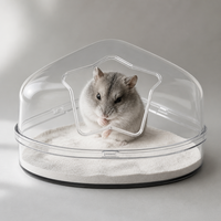 Boîte de bain de sable pour hamster, transparente, d'angle, avec couvercle en dôme, fournitures de nettoyage S M L