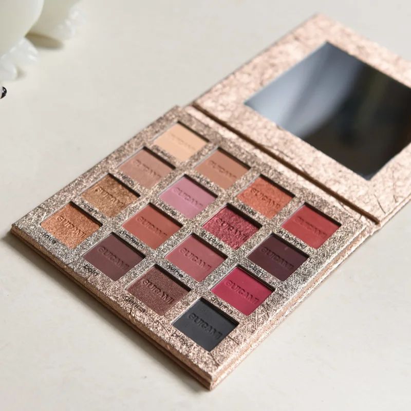 16 цветов Перламутровые блестки не снимают макияж Природный цвет тени для век пластина
