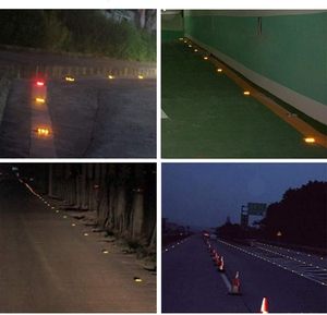 Segnalatore Stradale Luminoso <span class=keywords><strong>a</strong></span> LED Solare con Effetto Occhio di Gatto per Pavimentazione - Product Image 5