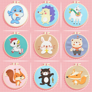 Wholesale Custom DIY Latch Hook Kits for Kids Beginner Crafts Knitting Cross Stitch Embroidery Kits Punch Needle Starter Kit