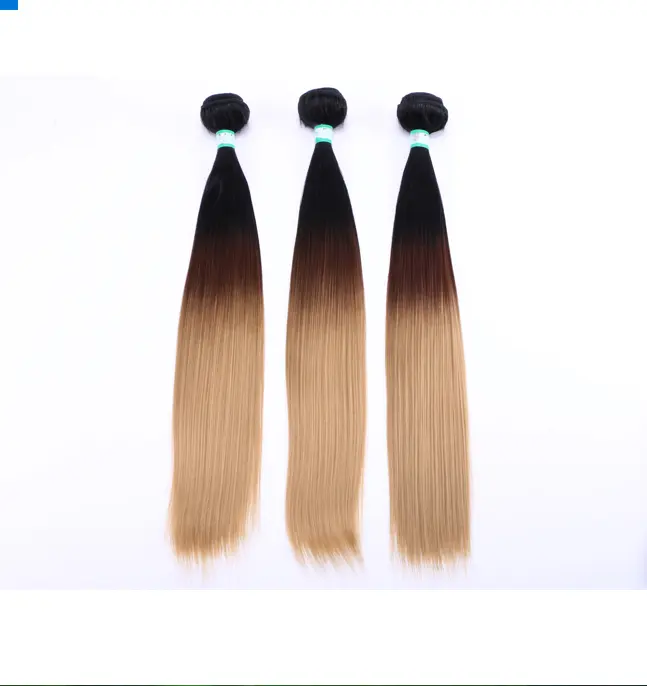 Wholesale High Quality 14 18 30 Inch Indian Hair Straight Ombre 1B 4 27 Hair Extension Synthetic Braiding Hair