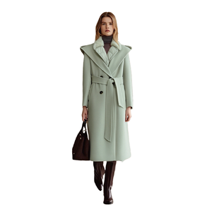 <span class=keywords><strong>Doudoune</strong></span> en cachemire mi-<span class=keywords><strong>longue</strong></span> confortable pour <span class=keywords><strong>femme</strong></span> Tweed double face avec fermeture à double boutonnage en canard blanc Doublure en nylon pour l'hiver - Product Image 3