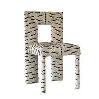 Ensemble de 4 chaises de salle à manger en bois au design moderne, unique et spécial, chaise de chambre à coucher luxueuse avec revêtement imprimé zèbre pour la décoration