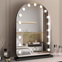Miroir de Maquillage LED avec Capteur Tactile, Luminaire de Bureau, Miroir Cosmétique à LED, Miroir Arqué avec Éclairage