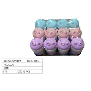 Palillos Toothpicks Holder Pig Design 12 Pcs Colorful Cute For Party Decorations - Product Image 3