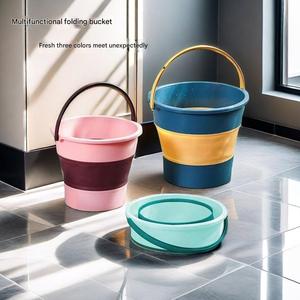 Seau multifonctionnel en plastique portable <span class=keywords><strong>de</strong></span> 4.6/10/16 L, seau <span class=keywords><strong>de</strong></span> pêche épais pour lavage <span class=keywords><strong>de</strong></span> voiture, seau pliable pour la maison. - Product Image 4