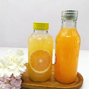 Petite bouteille en verre vide pour sauce ou gelée, capacité 330 ml, avec bouchon à vis en aluminium ROPP pour jus - Product Image 1