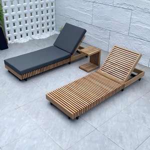 Chaise longue pliante d'extérieur, dossier réglable pour patio, plage, chaise inclinable d'extérieur - Product Image 1