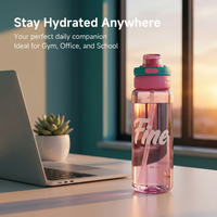 Bouteille d'eau en PC de 700 ml avec paille, gourde de sport anti-fuite, tasse portable pour voyage, camping, gym, randonnée, cyclisme