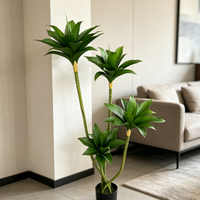 Agave artificielle en plastique de haute qualité, 4 couronnes de nénuphars, durable, haute simulation, écologique, multi-pièces, Thanksgiving