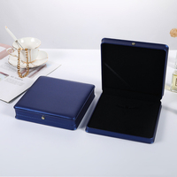 Boîte à bijoux en velours noir avec logo personnalisé, coffret cadeau de luxe en cuir PU pour bague, collier, boucles d'oreilles et bracelet