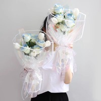 Fournitures d'emballage pour fleuristes en gros, étui imperméable de forme spéciale pour plusieurs tiges de fleurs, cadre simple, sac d'emballage pour bouquet frais