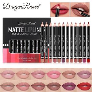 Caneta Labial Matte Dragon Ranee 12 Peças: Lápis Labial de Madeira e Batom Nude Matte Suave para Cuidado Labial - Product Image 1