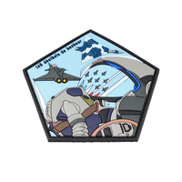 Patch personnalisé en PVC souple 3D avec fixation auto-agrippante, patch moral pilote de chasse, 145 Decibels De Bonheur, patch tactique aviateur