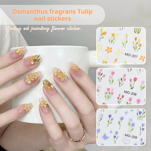 Fragrant Flower Nail Stickers Adhesive Floral Nail Art Decals for DIY Manicure Decoration - Product Image 3