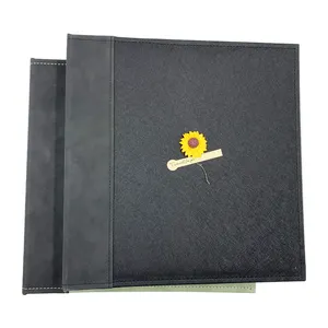 Vendita calda di 60 pagine bianche album fotografico con una penna metallica per mantenere la memoria in pelle rigida album scrapbook
