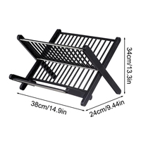 Support de rangement pour vaisselle de cuisine polyvalent en plastique moderne pliable et facile à égoutter pour les bols et les plateaux