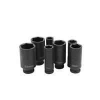 Jeu de douilles à chocs pneumatiques personnalisables en usine, profondeur 1/2 po, longueur 30-36 mm, matériau 40Cr, garantie 3 ans pour usage de réparation, OEM