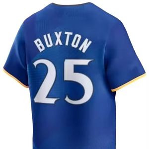 Custom Two-Button Unisex <b>Baseball</b> Softball Jersey Plus Size Breathable Lightweight Anti-Bacterial Quick Dry 100% Polyester Team - Product Image 1
