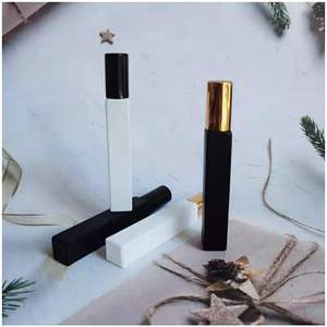 10ml kính cuộn trên chai vuông tròn Matte đen trắng trong suốt tinh dầu chai nước hoa với con lăn thép không gỉ - Product Image 4