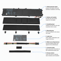 Baterai Notebook Kapasitas Tinggi 6GTPY 5XJ28 11.4V 97Wh 6 Sel Li-ion untuk Dell XPS 15 9550 9560 9570 Precision 5510 5520