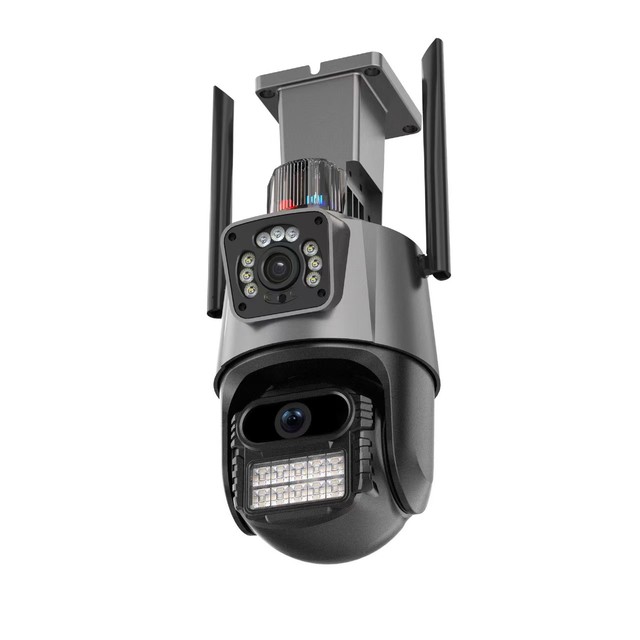 Outdoor Wifi PTZ Camera 1080p 2MP HD Dual-Lens Dual Screen Camera AI Auto Tracking 4MP Video Monitor Tracking Light Alarm V380