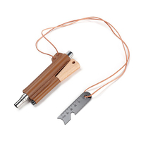 Kit de démarrage de feu extérieur, souffleur de feu de camping rétractable en acier inoxydable 5 sections, tube à feu, tige de magnésium solide, bâton de feu, bois