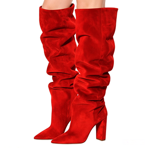 Nouvelles bottes sexy <span class=keywords><strong>pour</strong></span> femmes, style western, en faux daim, à talon bloc, à bout pointu, au-dessus du genou, avec soutien de la voûte plantaire, faible MOQ, hiver - Product Image 5