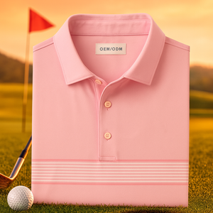 Design Your Own Casual Pink Stripe Print 88 Poly 12 Spandex Polo Golf Custom Polo Shirts with Embroidery logo