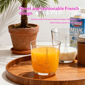 Luminarc 2026 Nouvelle Tasse en Verre Sculpté Design Moderne Logo Personnalisé pour Usage Domestique Lait Thé aux Fruits Whisky Verre à Whisky - Product Image 4