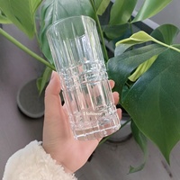 Carafe à whisky et tasse à eau en verre sodocalcique de style européen vintage, avec design sans couvercle, gobelet de bar écologique pour la vente en gros