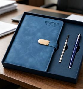 Set de Regalo de Cuaderno A5 de Cuero PU, Set de Cuaderno y Bolígrafo Promocional al por Mayor para Negocios, Diario Corporativo para Regalo - Product Image 3