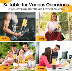 Factory Wholesale Customized Portable <b>Juicer</b> USB Charging Blender for Smoothie Fruit Juice <b>Vegetable</b> Juice for Home Car Travel - Product Image 3