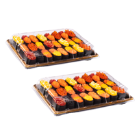 Boîtes d'emballage pour sushis en plastique écologique de qualité alimentaire, personnalisables, multi-spécifications, motifs variés, vente en gros