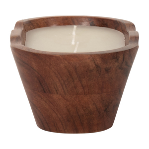 Ciotola ovale in legno con candela profumata alla vaniglia, piccolo accessorio decorativo per uso interno ed esterno - Product Image 3