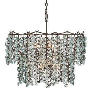Lampadario Americano di Lusso <span class=keywords><strong>Contemporaneo</strong></span> a Due Livelli con Foglie in Vetro <span class=keywords><strong>per</strong></span> Decorazione Casa, Tavolo da Pranzo, Camera da Letto, <span class=keywords><strong>Soggiorno</strong></span> - Product Image 1