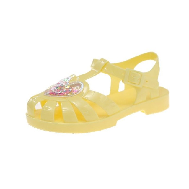 Summer new style girls' jelly sandals, children's princess shoes, soft sole, heart-shaped beach shoes